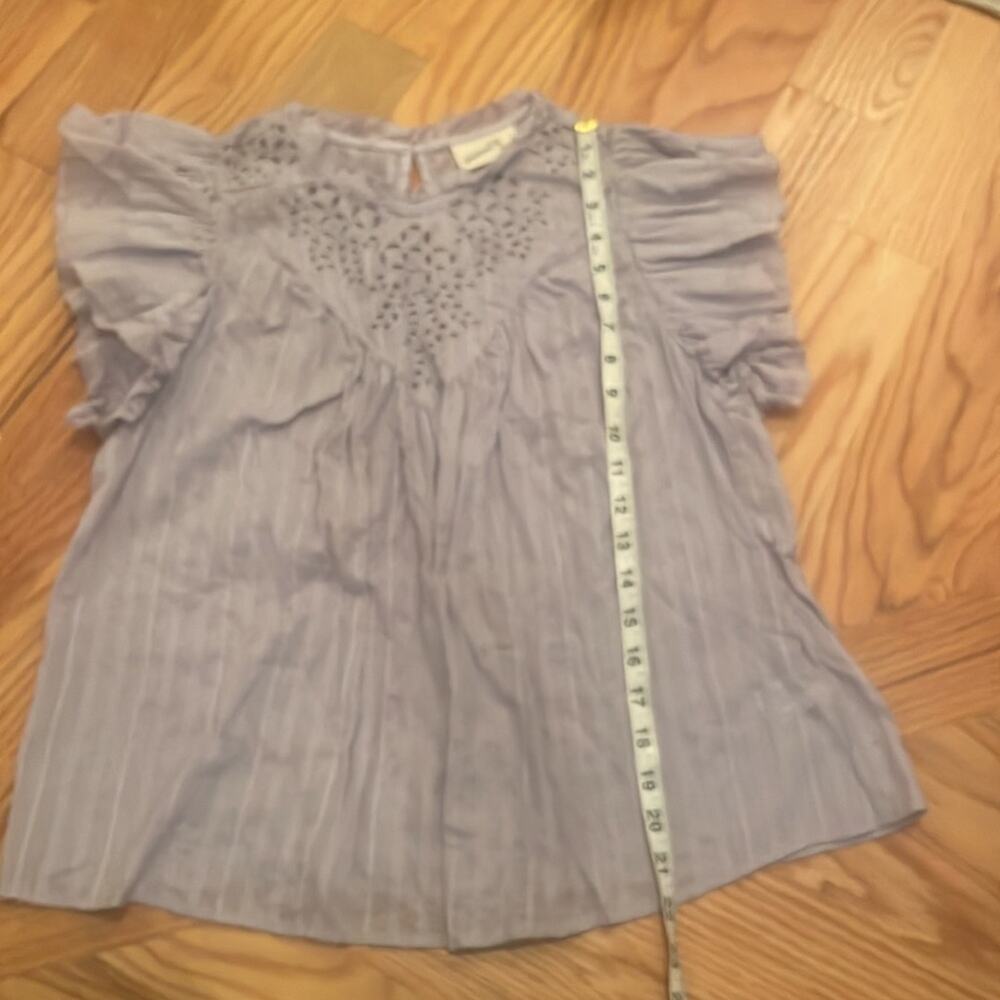 UNIVERSAL THREAD PURPLE RUFFLE SLEEVE BLOUSE large - Picture 6 of 8